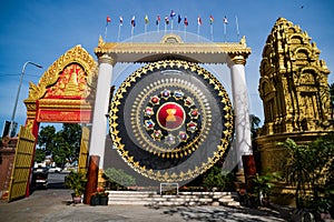 huge Gong at the Wat Ounalom in Phnom Penh, Cambodia