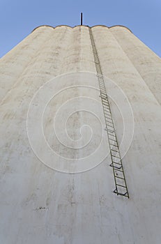 Huge grain elevator with ladder