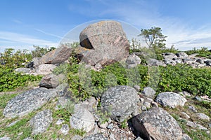 A huge granite boulder