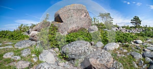 A huge granite boulder