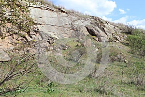 Huge gray granite rocks, national nature reserve