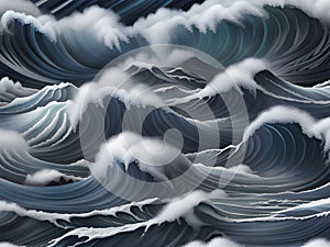 huge green shore break wave dramatic background