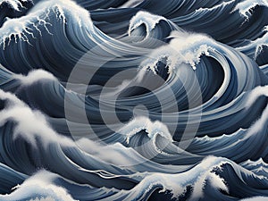 huge green shore break wave dramatic background