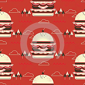 Huge hamburger flat design
