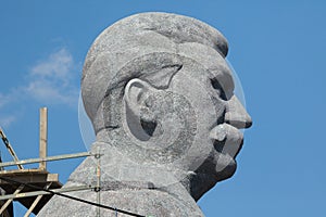 Huge head of Soviet dictator Joseph Stalin