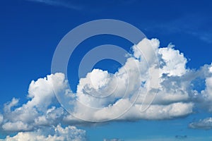 Huge heap pure clear blue sky white cloud in the autumn