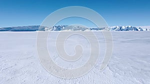 Huge high ice glacier at polar nature environment.