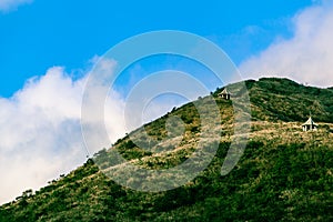 Huge Hill Hiking Path Up To Clouds