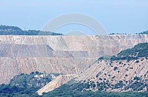 Huge hillocks formed by the overburden removed from mines