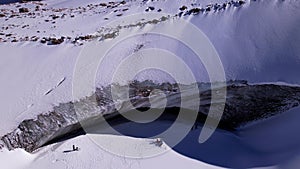 A huge ice wave froze in the mountains