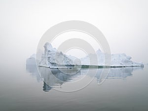 Huge icebergs on arctic ocean