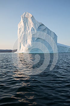 Huge icebergs of different forms in the Disko Bay, West Greenland. Their source is by the Jakobshavn glacier. Greenland