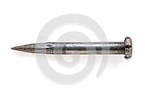 Huge iron spike isolated on white with clipping path