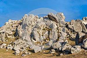 Huge limestone boulders, megalith rock formations in New Zealand