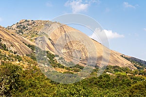 Huge monolith rock next to Mbabane, Eswatini