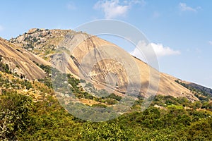Huge monolith rock next to Mbabane, Eswatini photo