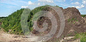 Huge mountain of fertile fat compost