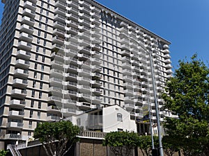 Huge multi family apartment block with balconies