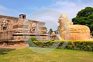 Huge Nandi bull at the entrance, Brihadisvara Temple, Gangaikondacholapuram