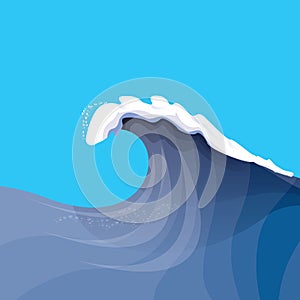 Huge ocean wave for surfing