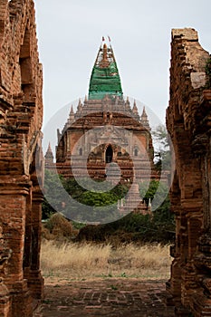 A huge old historical temple under construction