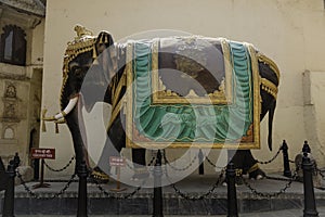 Huge Ornate Indian Elephant Statue