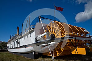 Huge paddlewheel on the stern of the SS Klondike photo