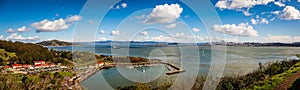 Huge panorama of Point Cavallo with the San Francisco skyline on the horizon