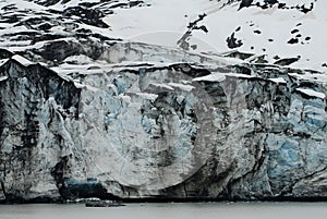 Huge peices of old ice of glacier in Alaska.