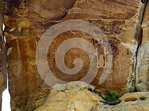 Huge petroglyph and pictograph panel at McConkie Ranch near Vernal, Utah. photo