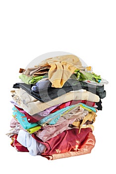 Huge pile of bed-clothes | Isolated