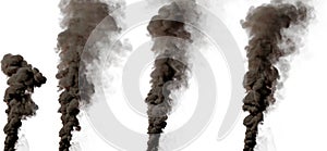huge pillar of smoke on white isolated, creative industrial 3D rendering