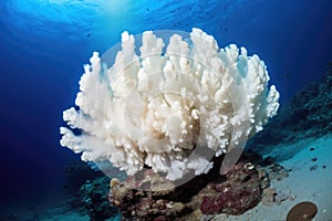 huge plume of white coral spawn in open ocean