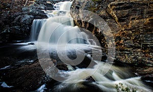 Huge and Powerful Multi Tiered Waterfall Long Exposure Photo photo