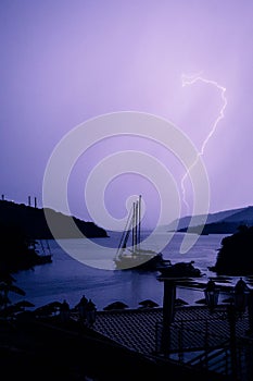 Huge purple lightning bolt