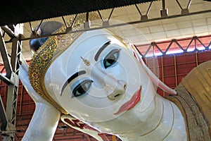 Huge reclining Buddha in Yangon, Myanmar