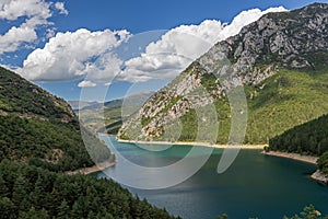 Huge reservoir in the Spanish Pyrenees, on the border of Catalonia and Aragon. Panta d Escalas Swamp of Stairs