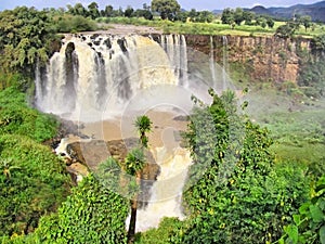 Huge river waterfall