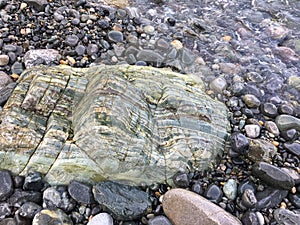 Huge Rock, Cobbles and Pebbles at Seaside of Bushan