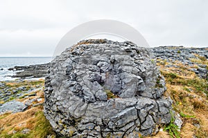 Huge Rock on Limestone Pavements Burren Ireland