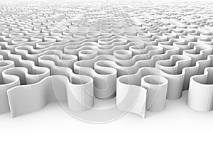 Huge rounded maze structure with multiple entrances