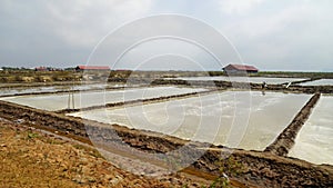 huge salt fields near kampot