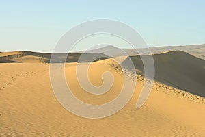 The huge sand dunes in the great deserts