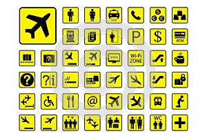 Huge Set of Airport icons or Signs