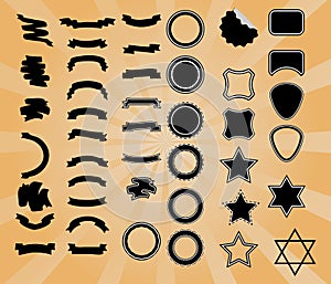 Huge set of vintage styled design hipster icons. Vector signs and symbols templates for your design