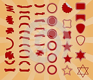 Huge set of vintage styled design hipster icons. Vector signs and symbols templates for your design