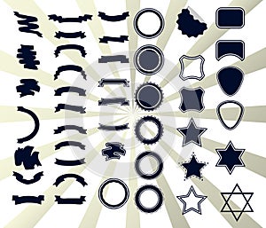 Huge set of vintage styled design hipster icons. Vector signs and symbols templates for your design