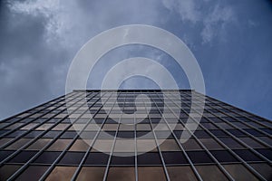 Huge skyscraper building with blue sky background skyscraper isolated with natural background in Palma de Mallorca Spain