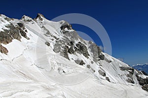 Huge snow and rocky mountain