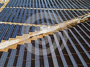 Huge solar panels and power generation site